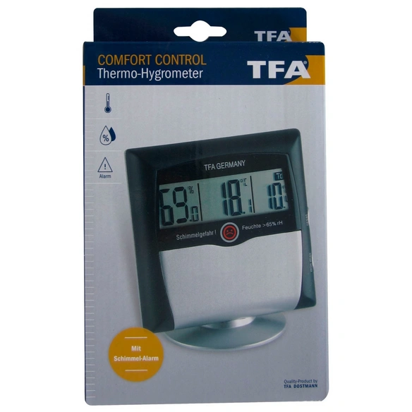 Thermo-Hygrometer, Breite: 95 cm, Temperaturbereich: -10 bis 60 °C
