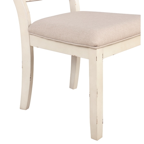 Roundhill Furniture Prato Antique White/ Distressed Oak 6-piece Dining Table Set