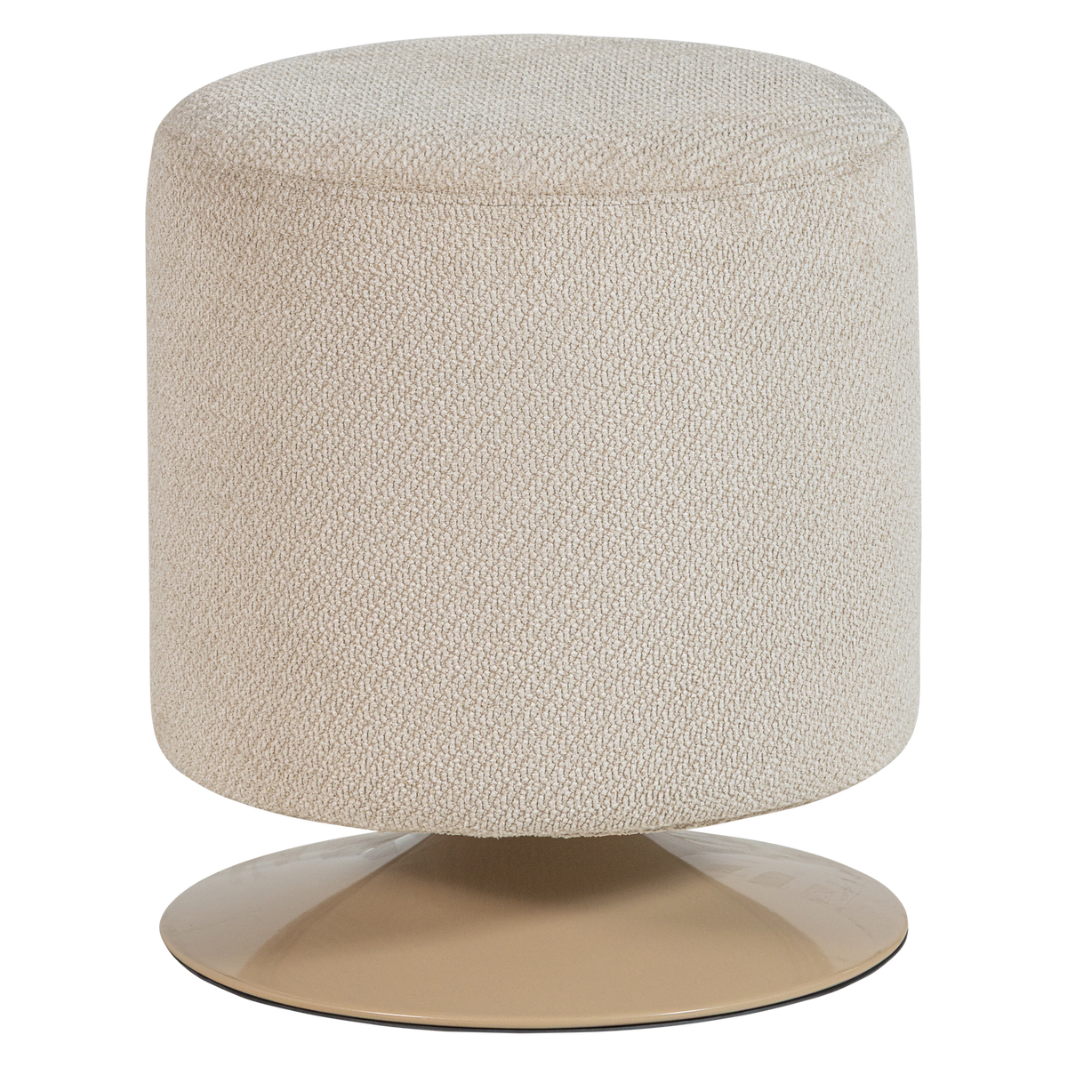 WOOOD poef met draaivoet Islen - Bouclé - Beige - 47x39x39