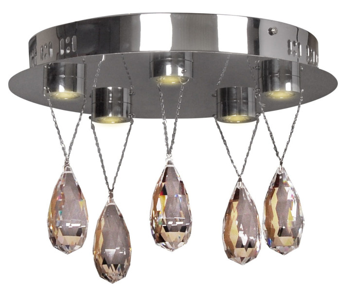 Plafon PRISMAokrągły chromowany LED 5x3W 34cm 1500lm IP20 Candellux