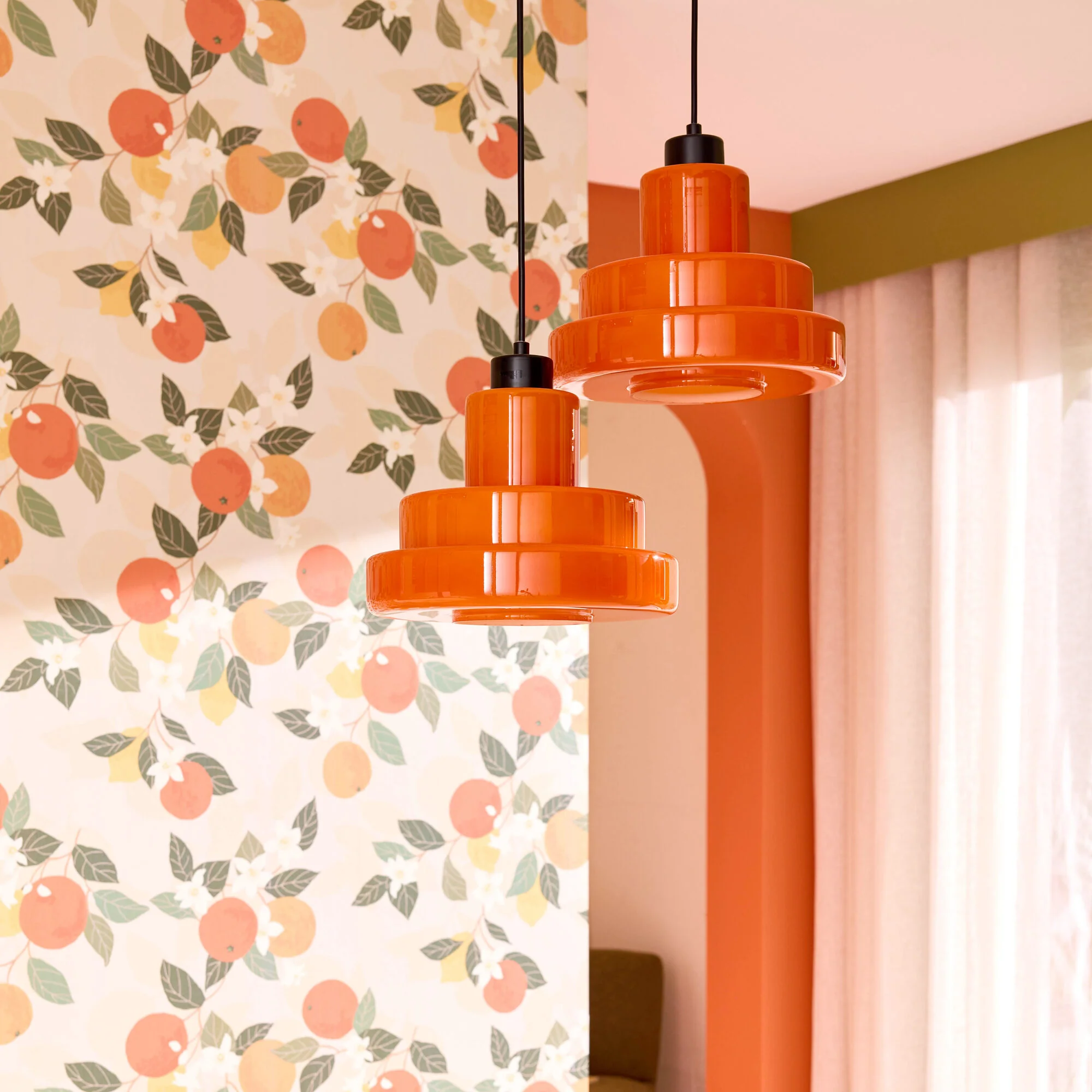 Suspension FOZA coloris orange 20 x 27,5 cm
