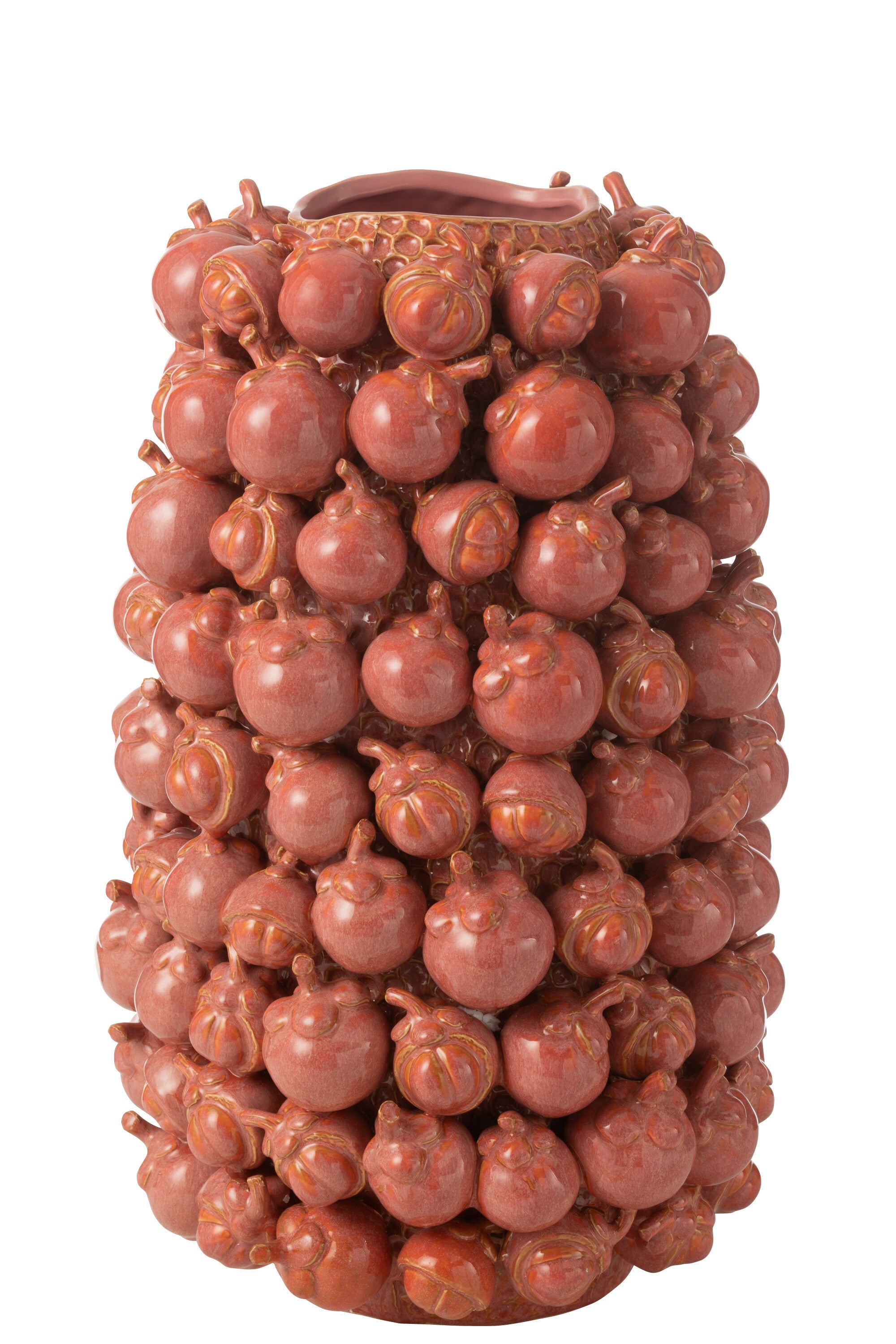 J-Line vaas Botanica - keramiek - koper roze - large - 49 cm hoog