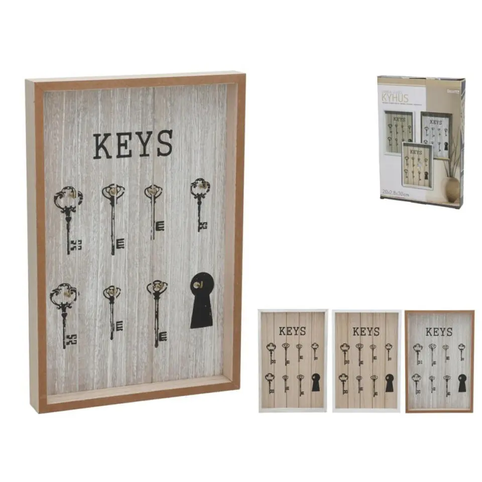 Gerimport Sleutelkast - hout - print - decoratie - L30 x B20 cm