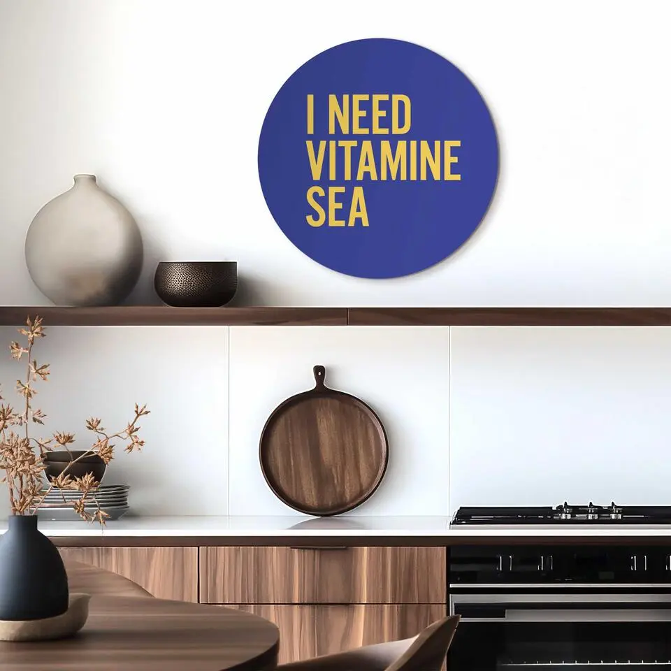 Glasschilderij Vitamin Sea - &Oslash; 50 - Blauw