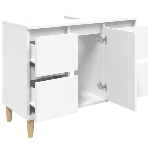 NNEVL Sink Cabinet White 80x33x60 cm Engineered Wood