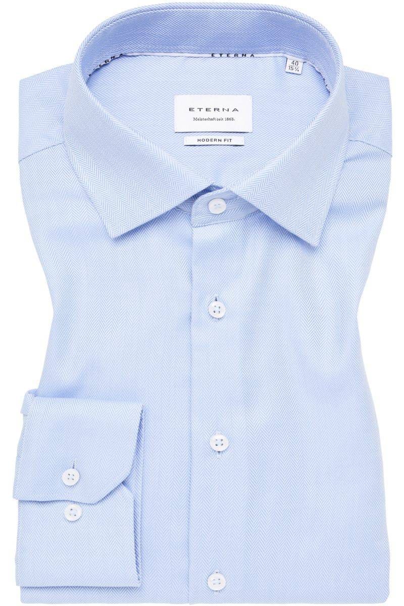 ETERNA Modern Fit Hemd mittelblau, Strukturiert