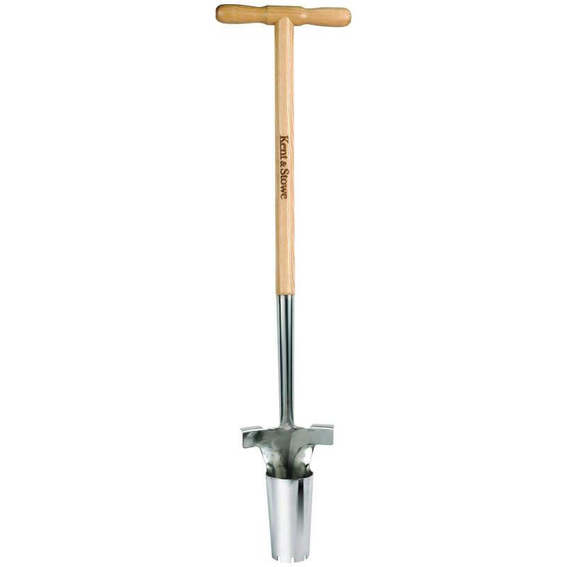 - Plantoir à bulbes avec manche en bois