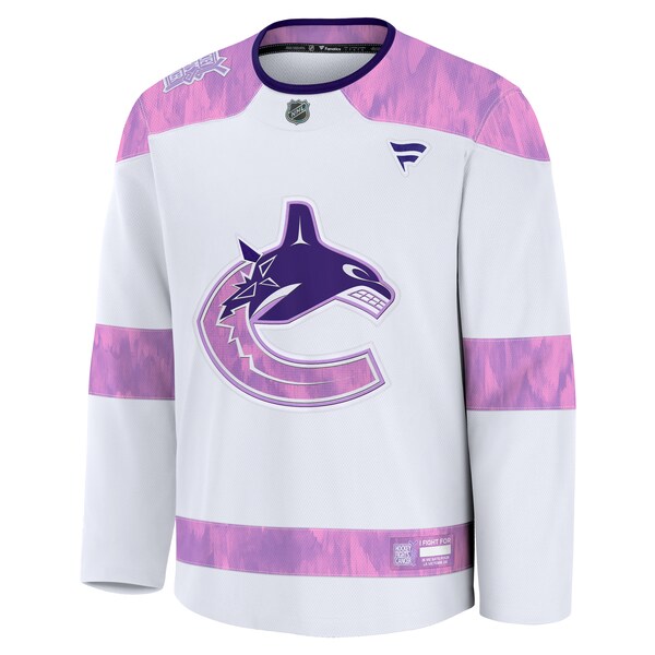 Vancouver Canucks  2024 Hockey Fights Cancer Practice Jersey - White