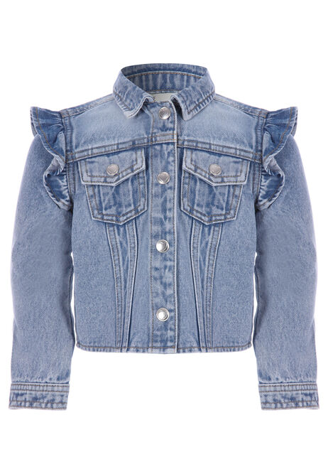 Younger Girls Blue Cotton Denim Jacket
