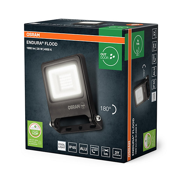 OSRAM Projecteur LEDENDURA FLOOD PC 20 W 4 000 K Gris