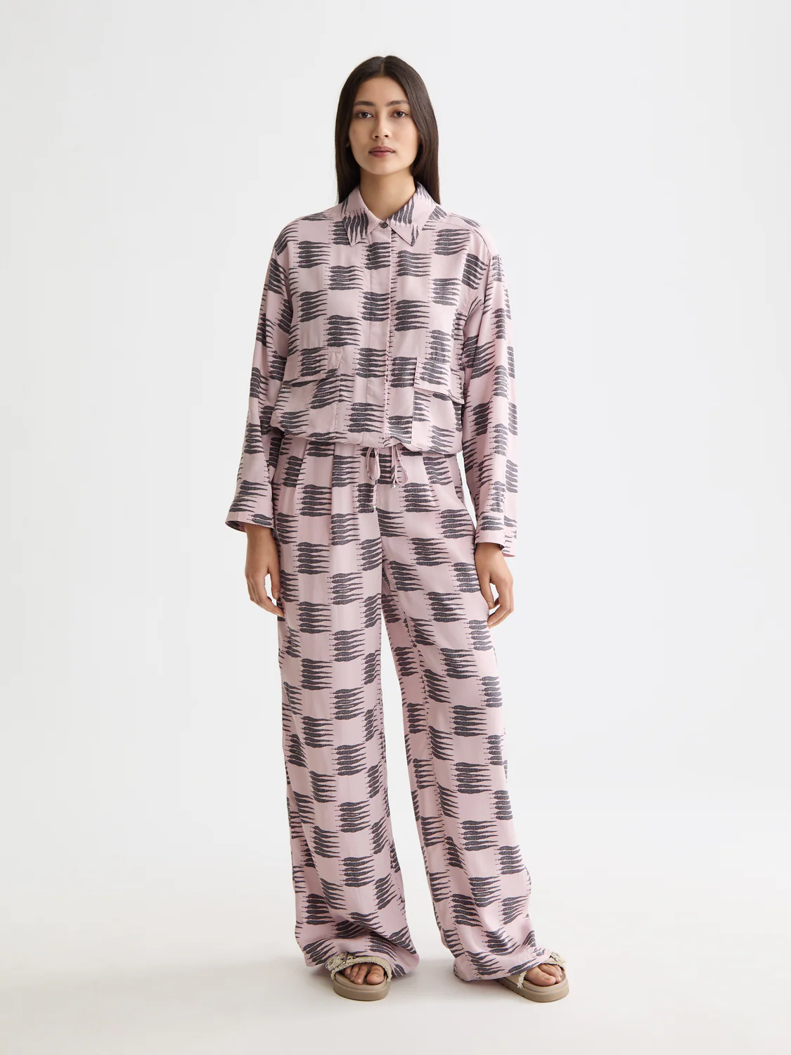 Eleni - High Rise Wide Leg Pajama Pants