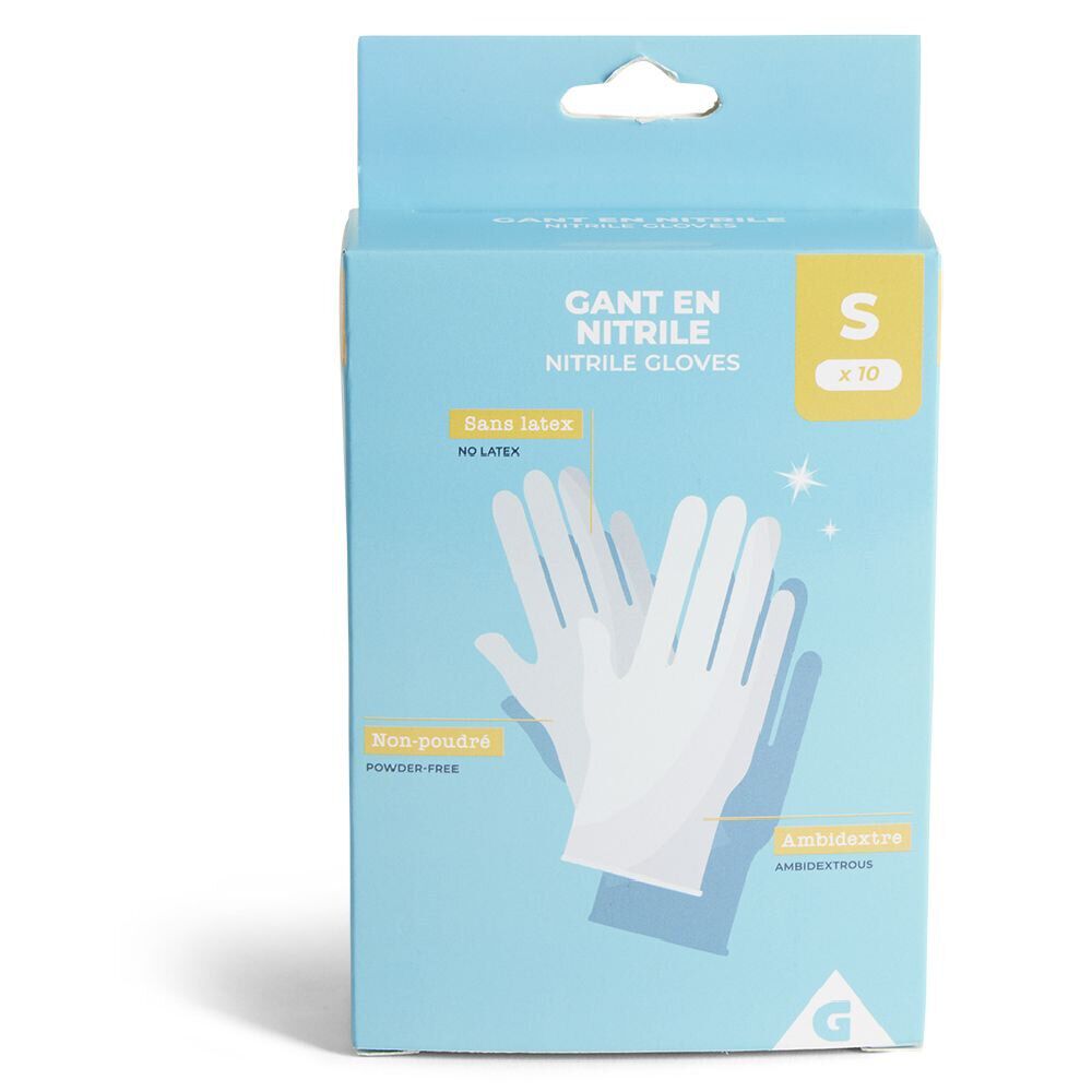 Gants en nitrile taille S x10 bleu