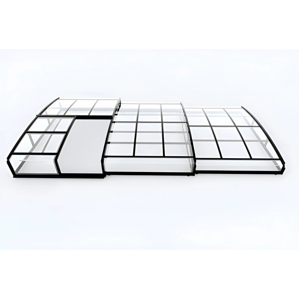 Poolüberdachung »Aqualina«, BxHxT: 326 x 80 x 663 cm, grau