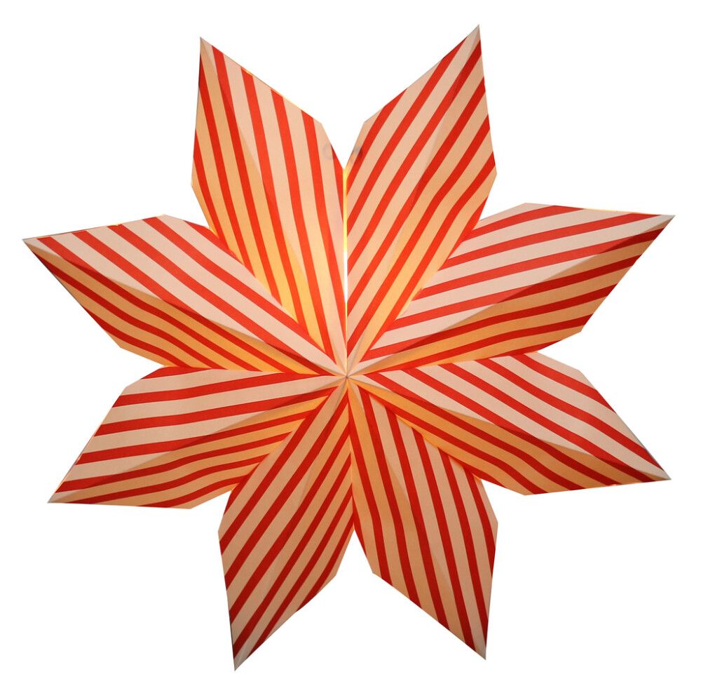 ADVENTSSTJERNE GRÄNNA RØD/HVIT STRIPETE 60CM