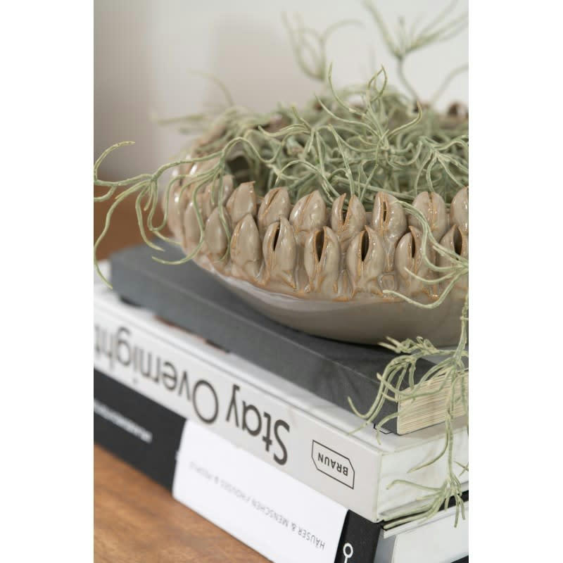 IBIZA - Plat céramique gris D36,5cm