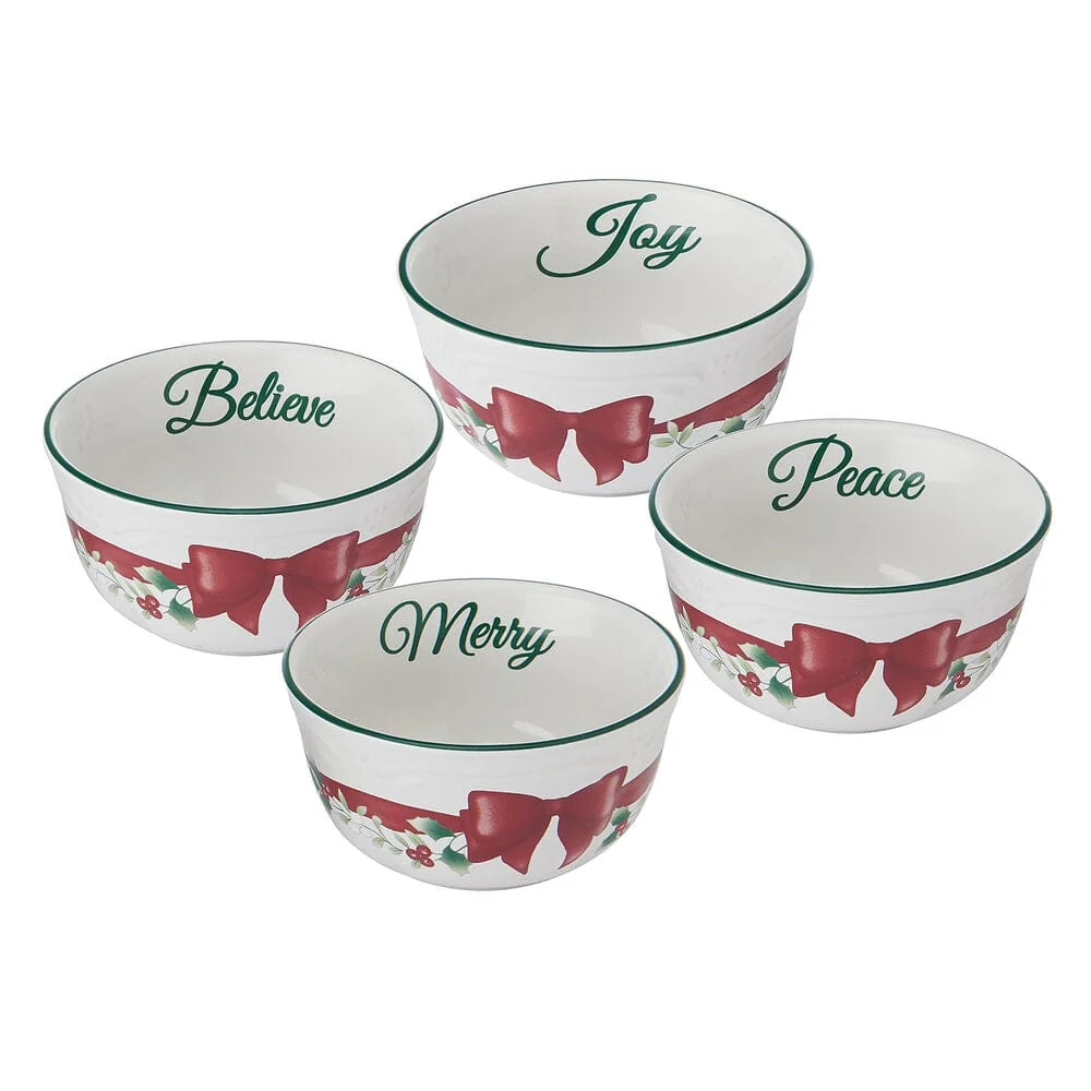 Winterberry® Ribbon Set of 4 Dessert Fruit Bowls