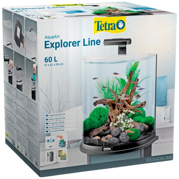 Tetra AquaArt Explorer Line LED Aquarium Schwarz 60L