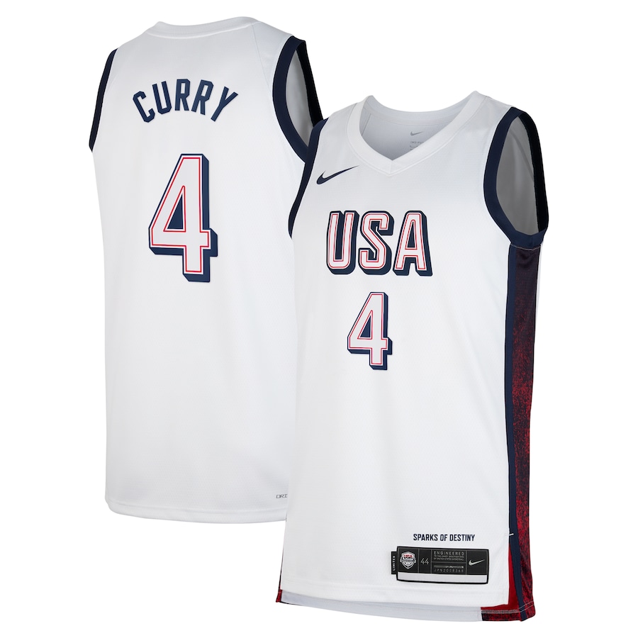 Stephen Curry #4 USA Men’s National Team USA 2024 OLYMPIC JERSEYS - White