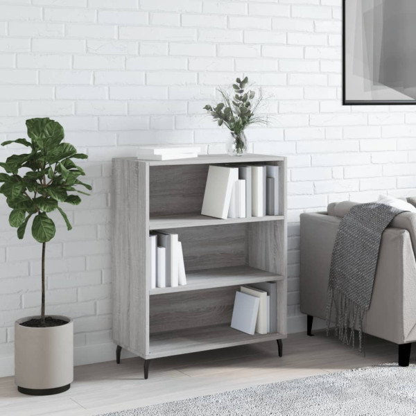 Szafka Szara Dąb Sonoma z Półkami 69.5x32.5x90 cm do Salonu Pokoju