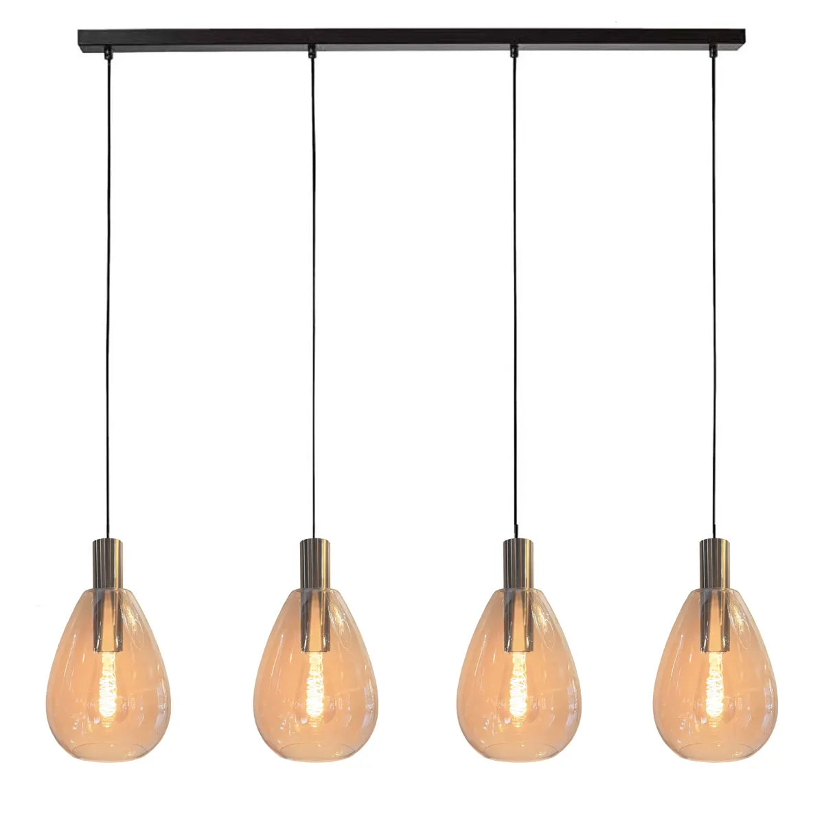 Freelight hanglamp Dorato - 4 lichts - 126 x 150  cm - zwart goud