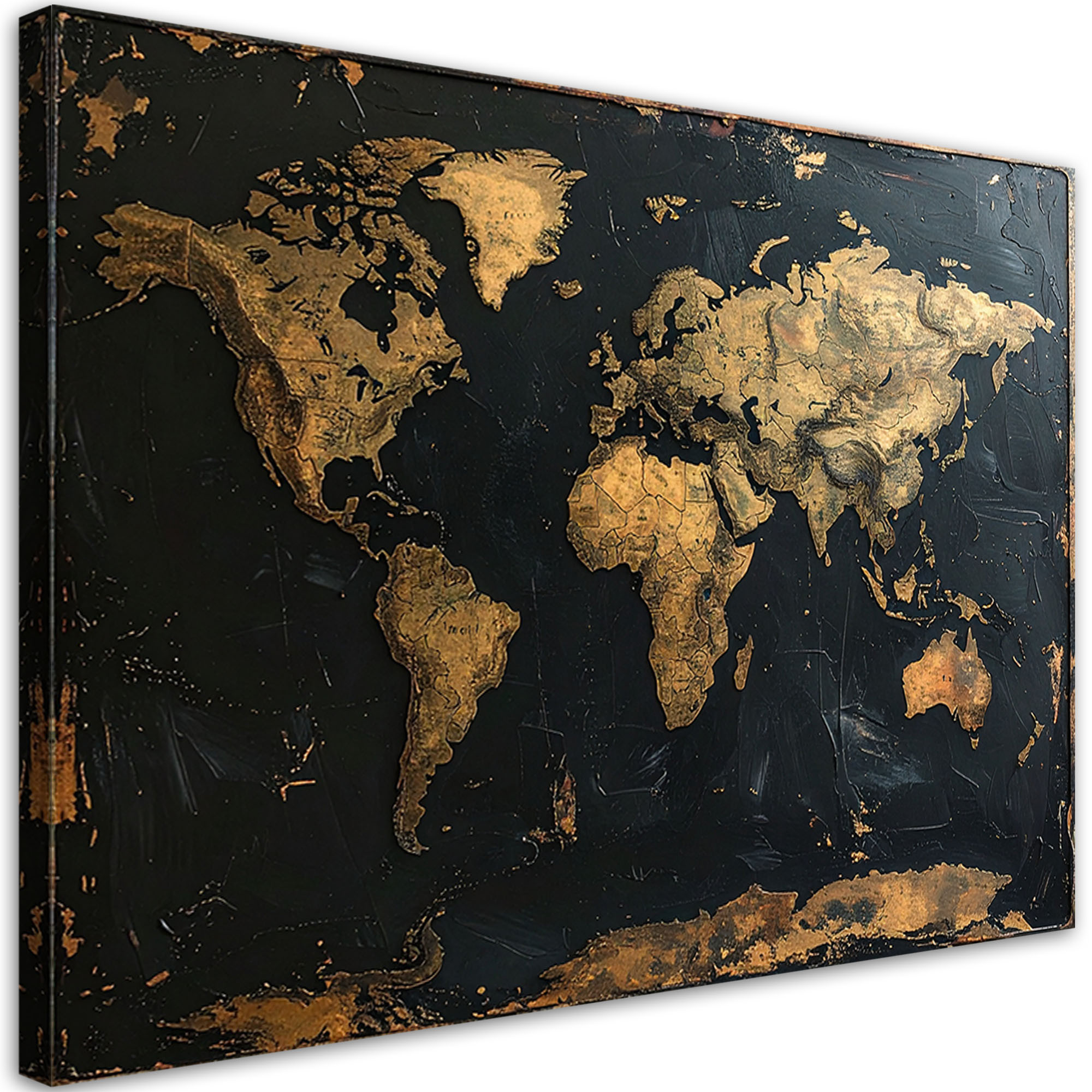 Obraz do salonu biura, mapa świata w stylu retro vintage imitacja 30x20
