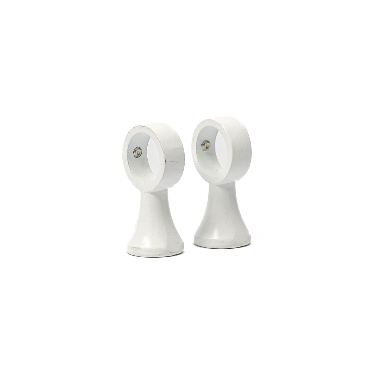 Conjunto de 2 suportes simples brancos para varão