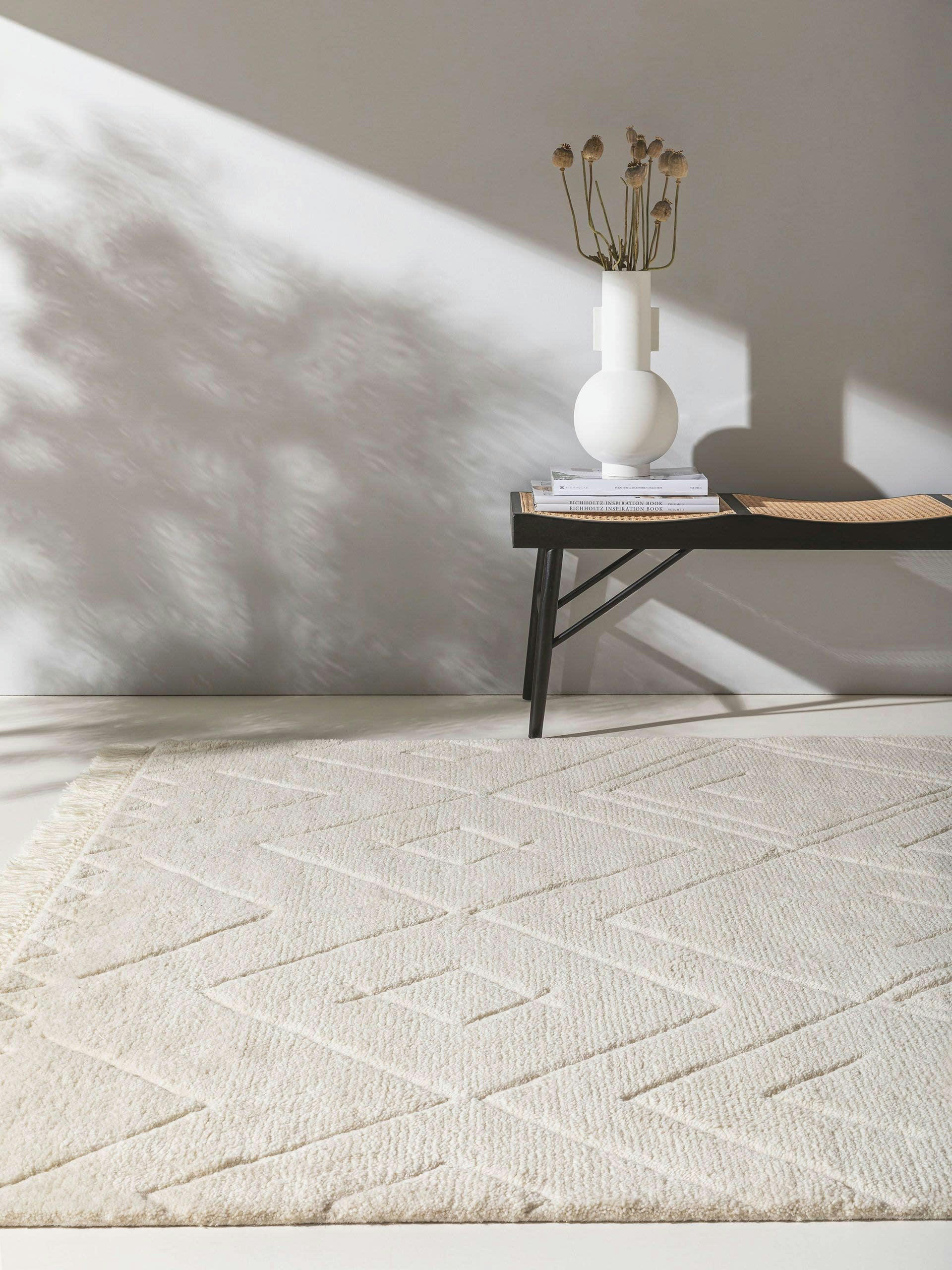MAROC - Tapis de laine ivory 120x170