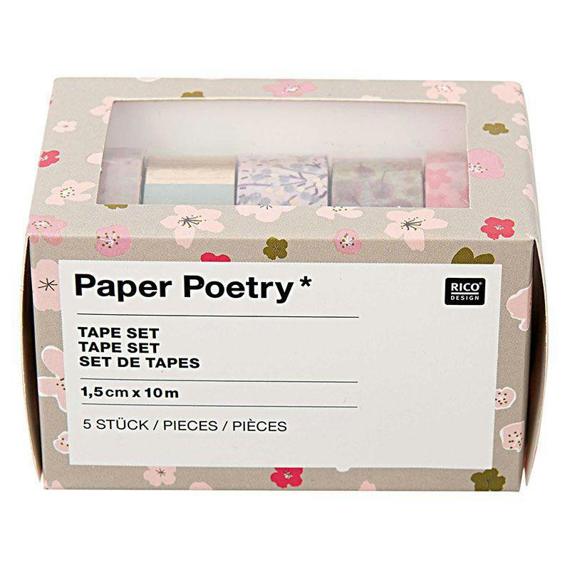 BOUQUET FLORAL SAUVAGE - Masking tape floral 1,5cmx10m - Lot de 5