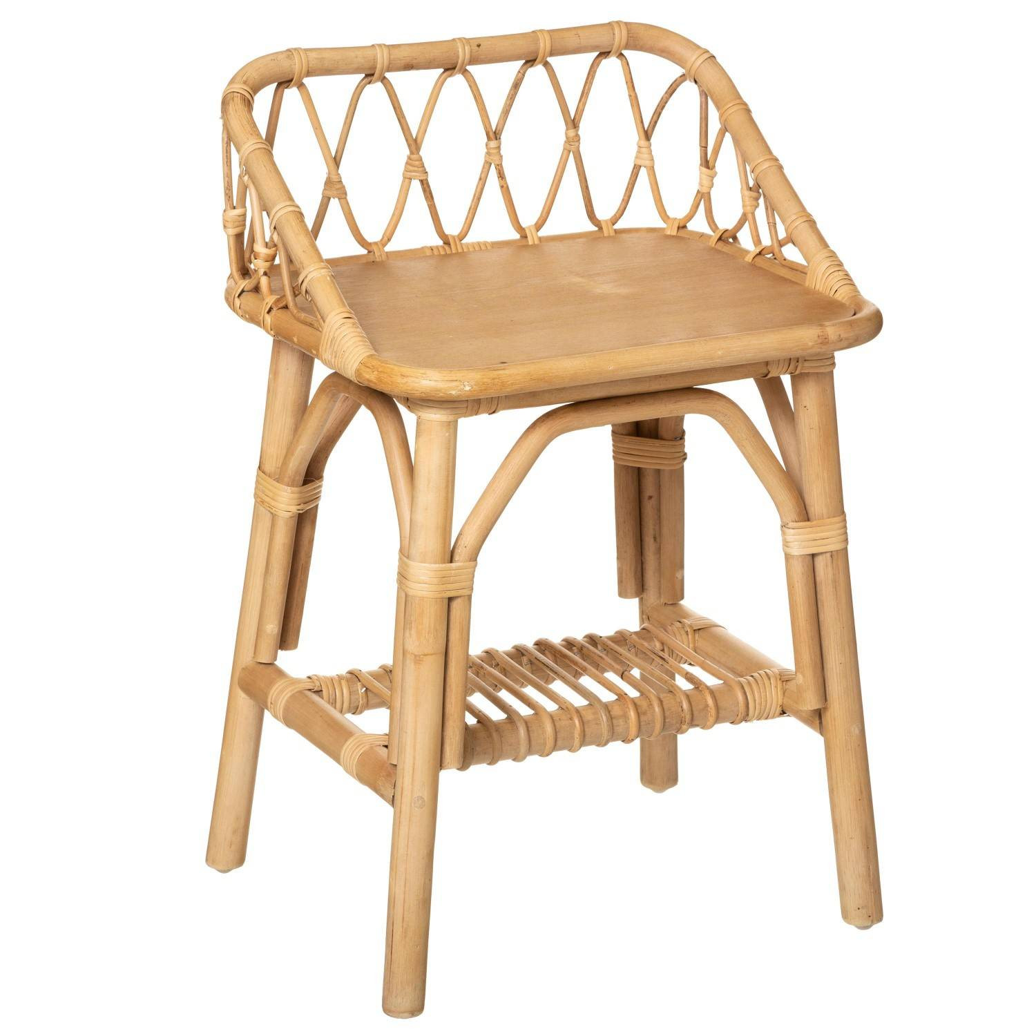 Ozdobna szafka nocna do pokoju dziecięcego, 56 cm, rattanowa