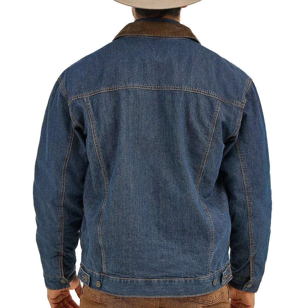 Мужская джинсовая куртка Wrangler с подкладкой из пледа.