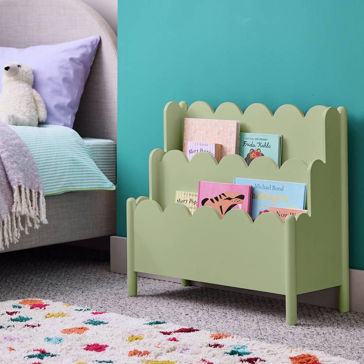 Habitat Kids Scalloped Book Storage - Sage Green