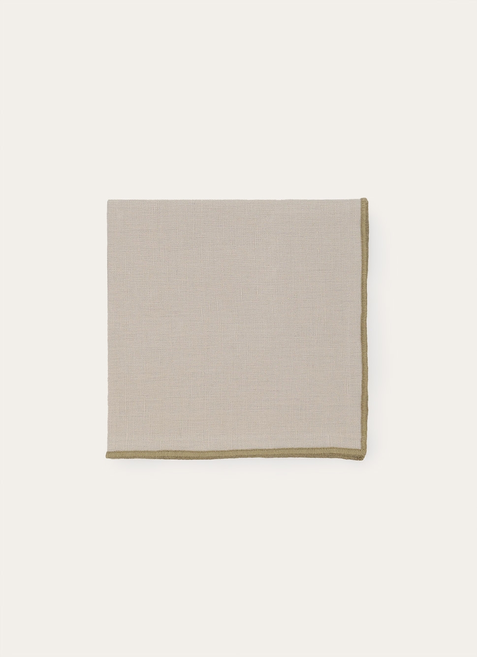 SERVIETTE DE TABLE UNI EN COTON ET LIN MASTIC/TABAC