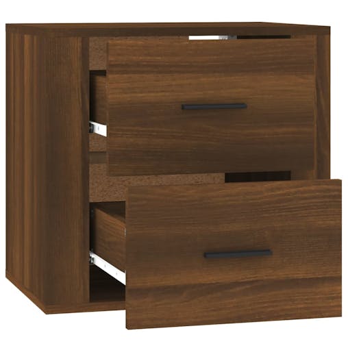 NNEVL Wall-mounted Bedside Cabinet Brown Oak 50x36x47 cm
