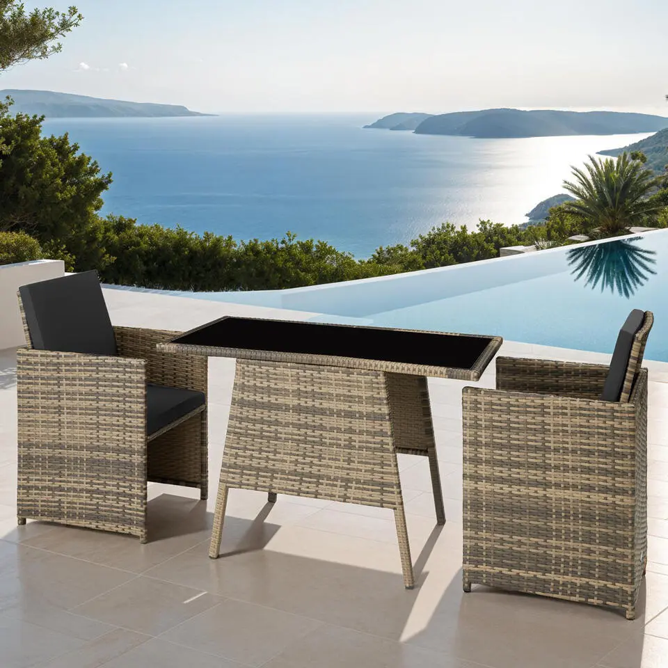 tectake Wicker tuinset Lausanne 2 1 - Natuur