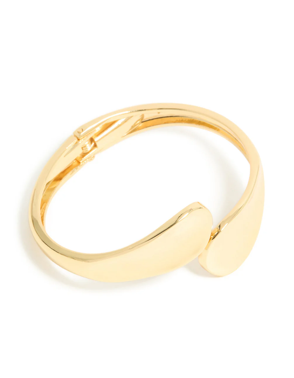 Gold Plated Curved Wrapped Hinged Bangle