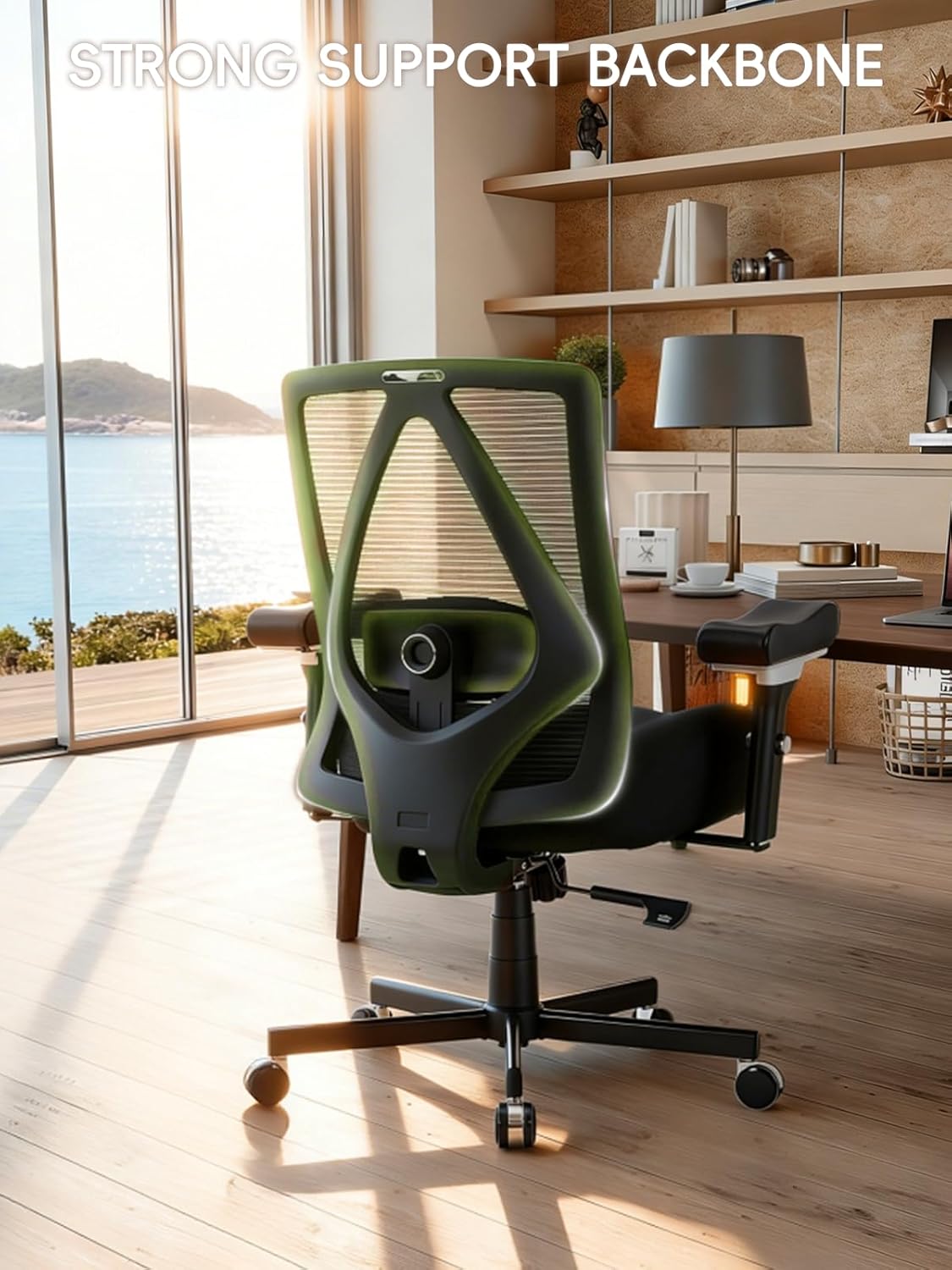 Big and Tall Office Chair 550lbs, Ergonomic Desk Chair with W-Shaped Thick Seat Cushion&4D Armrest, Executive Mesh Desk Chair with Adjustable Lumbar Support, Swivel Task Chairs for Home Office Gaming