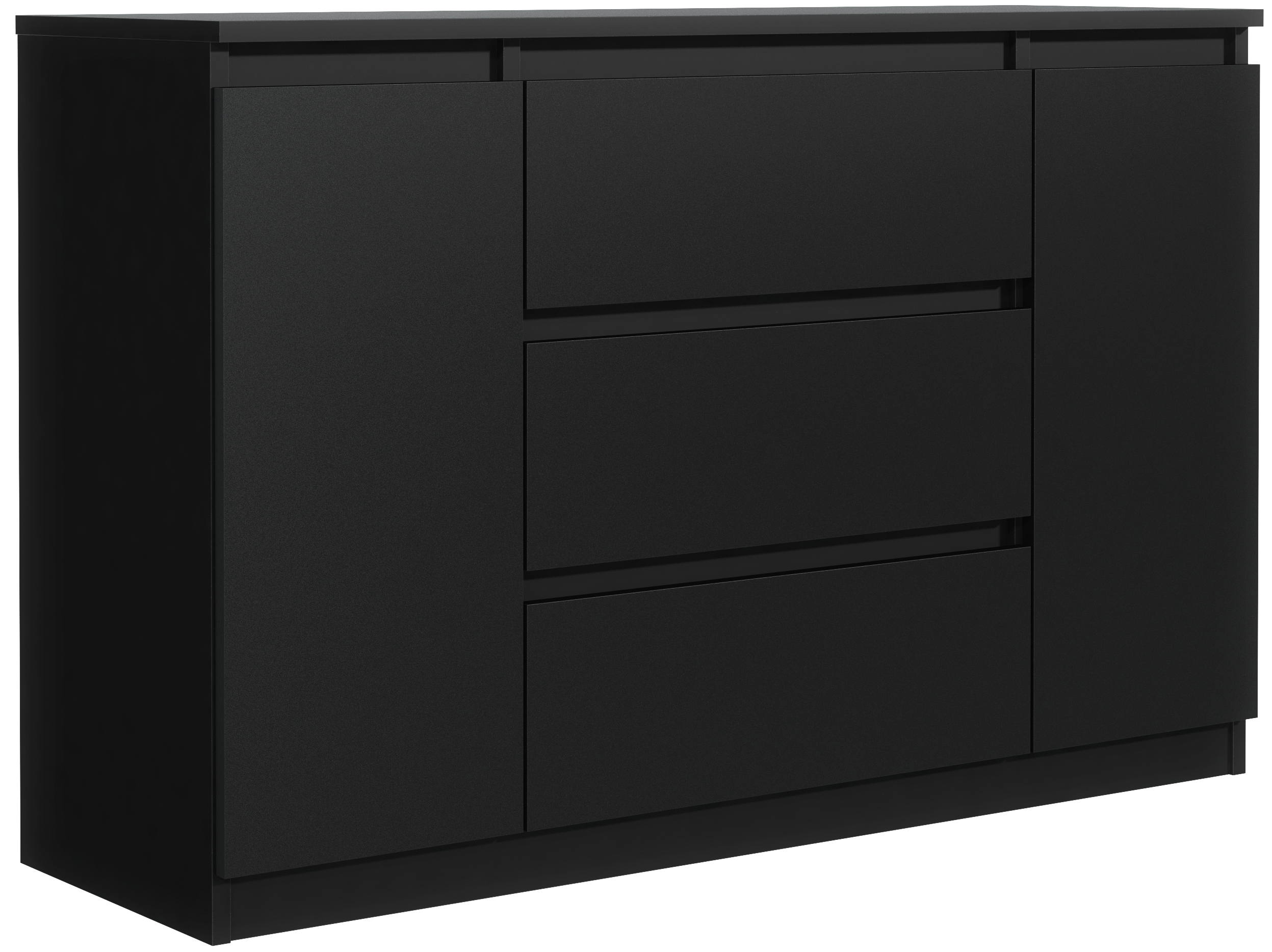 Komoda 2 drzwi 3 szuflady 120cm czarna