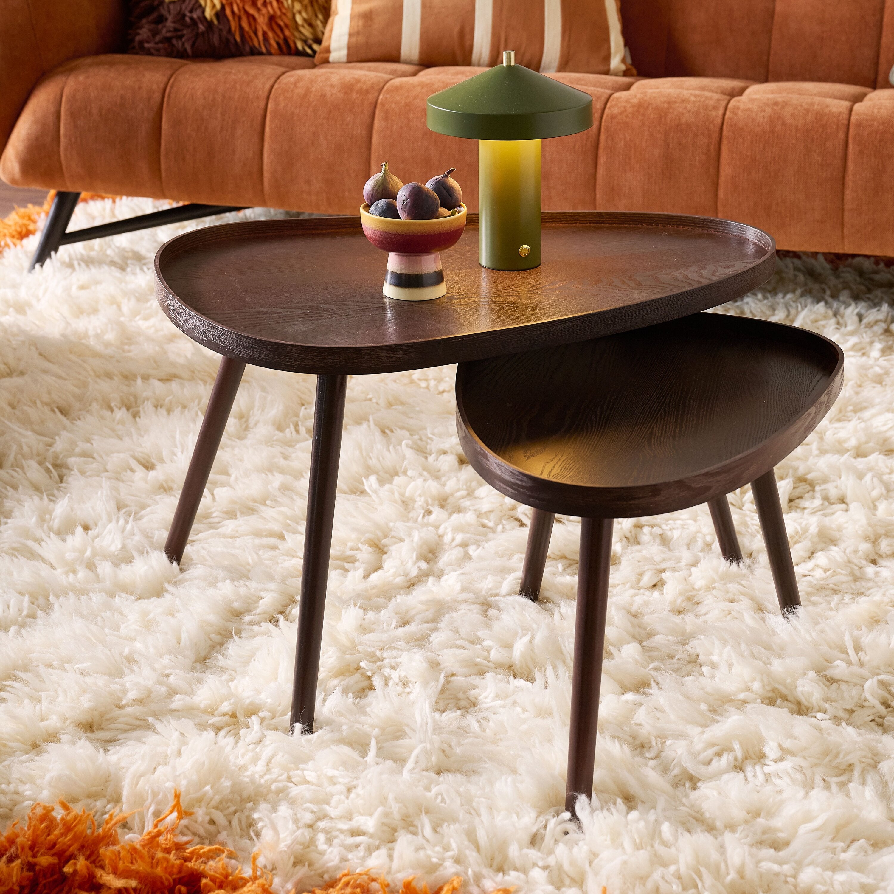 by fonQ Dusk Bijzettafel - Walnoot - Set van 2