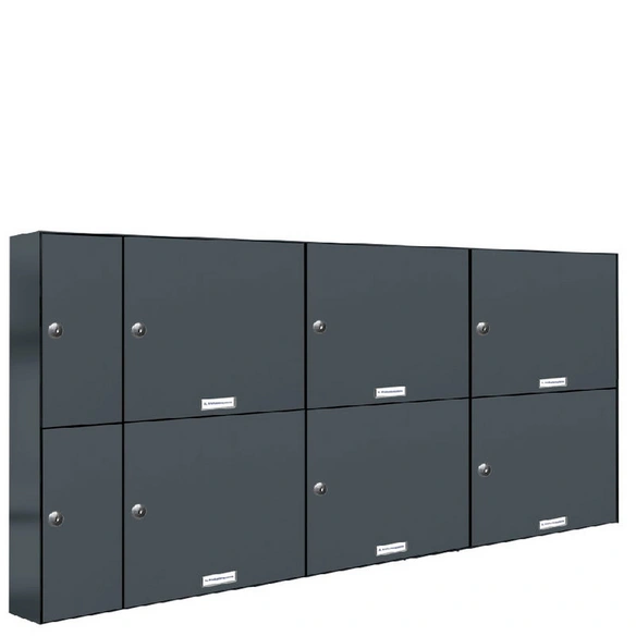 Briefkasten, Parteien: 6, Zaundurchwurf, BxHxT: 130,0 x 68,4 x 11,6 cm