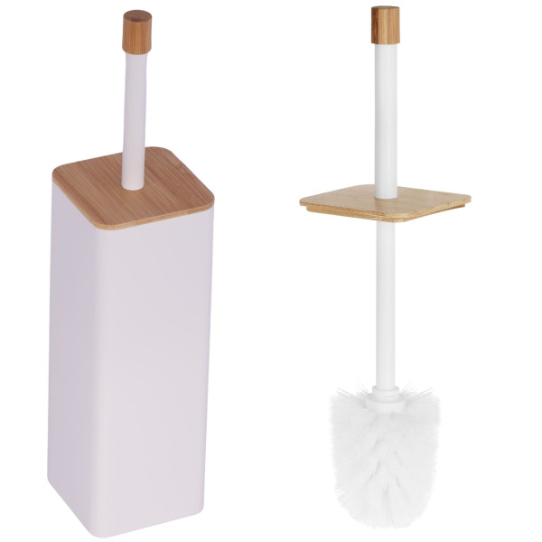Szczotka do WC biała z bambusem - Yoka Home