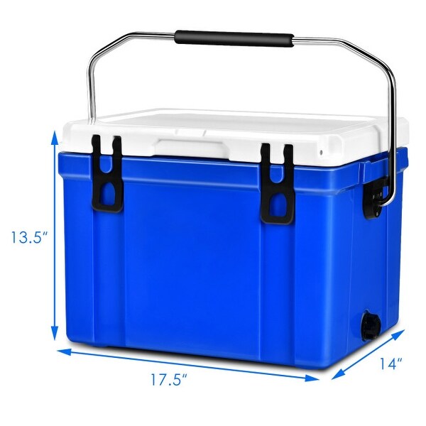 26 Quart Portable Cooler with Food Grade Material-Blue - 17.5" x14" x13.5" (L x W x H)