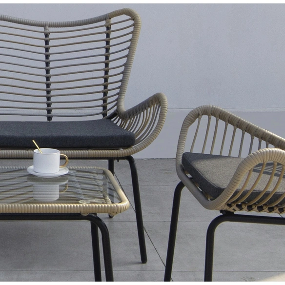 Loungeset »KORFU«, 4 Sitzplätze, Polyester, inkl. Auflagen