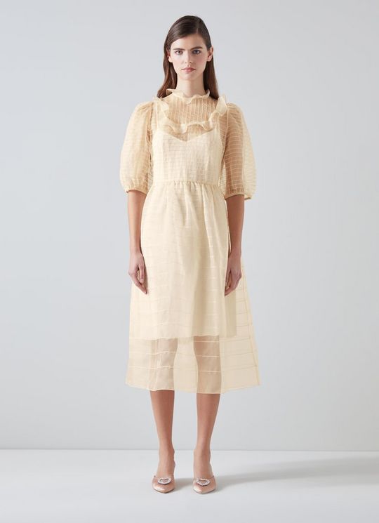 Maddie Cream Silk Organza Dress