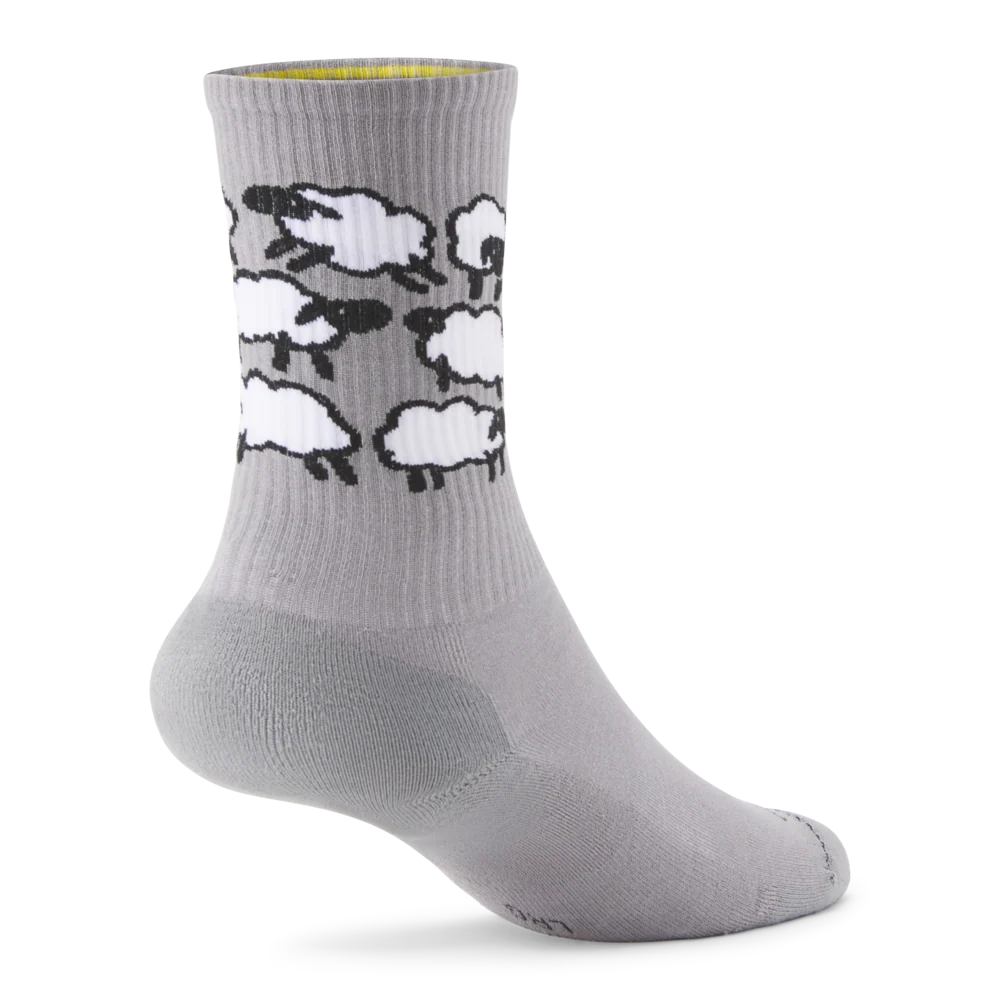 Anytime Crew Sock - Medium Grey/Blizzard (Natural Black) - Sheep