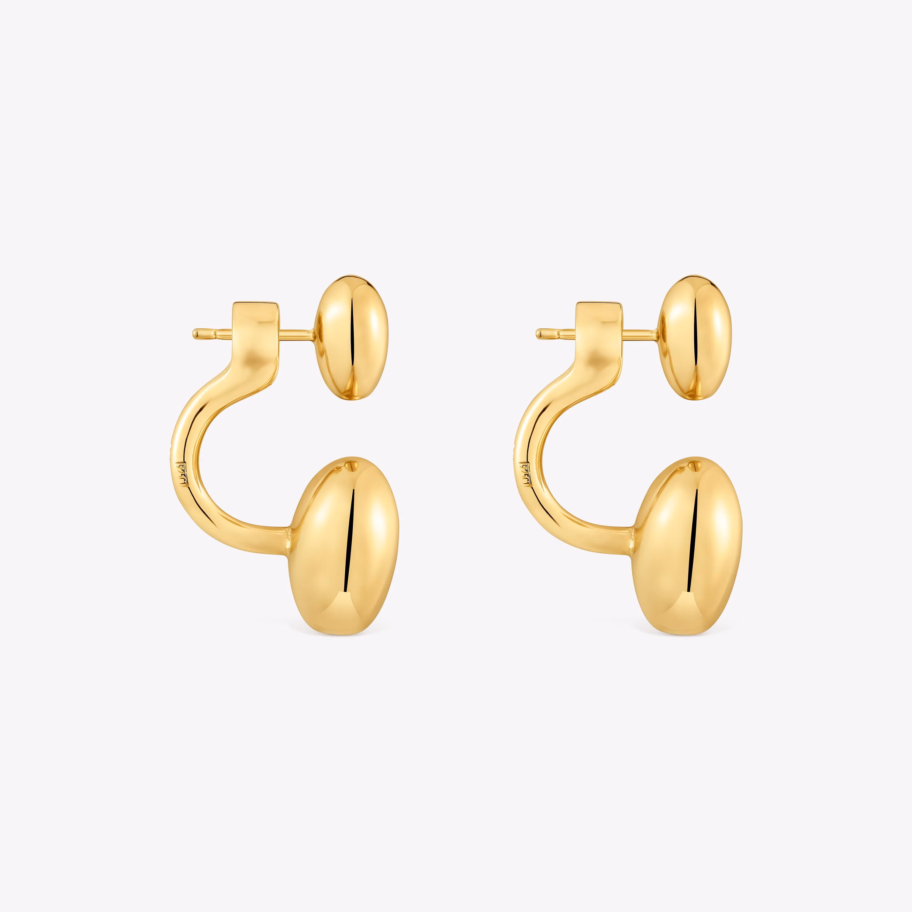Pendientes cortos con baño de oro 18 kt sobre plata y motivo corazón Garden Of Love