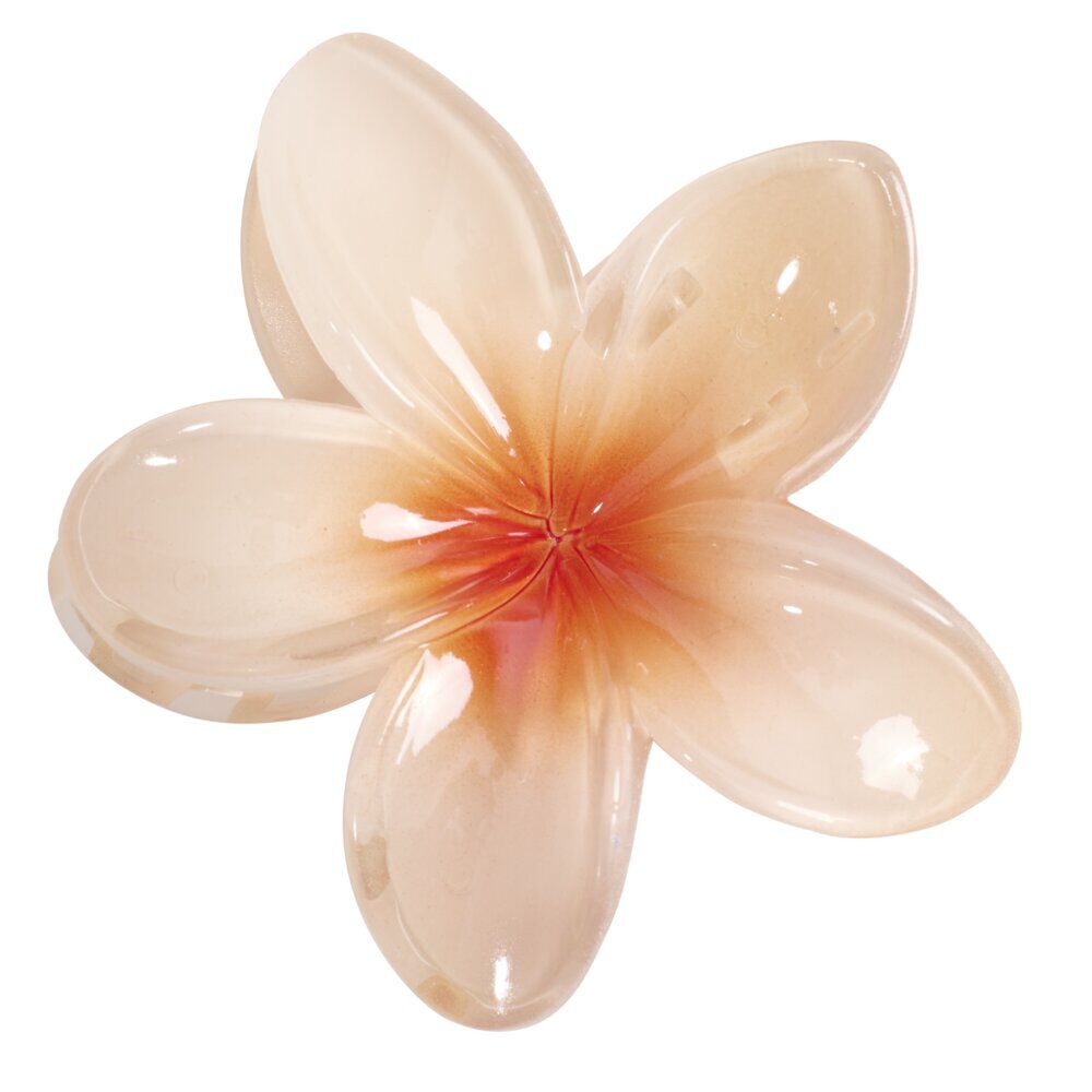 Pince à cheveux fleur hawaïenne plastique coloré Ø8cm (6 modèles)