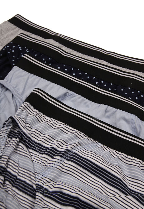 Mens 4pk Blue & Grey Striped Briefs