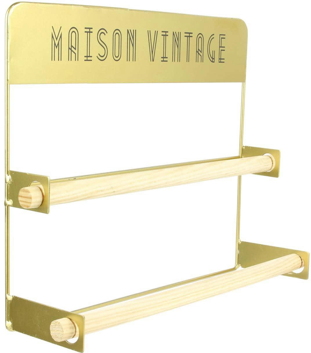 - Dérouleur mural essuie-tout double rouleaux doré