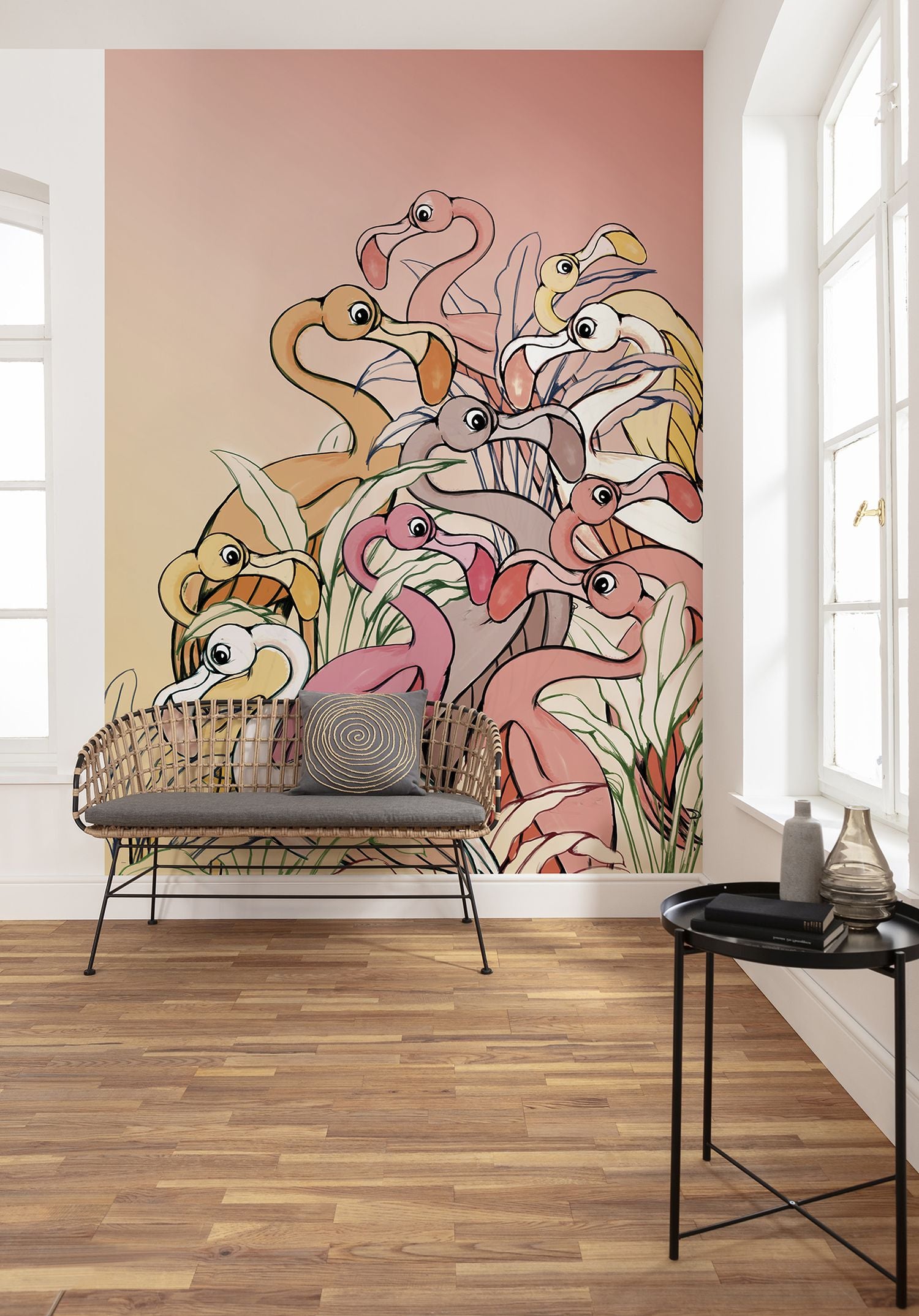 Komar fotobehang flamingos roze - 200 x 280 cm - 610048
