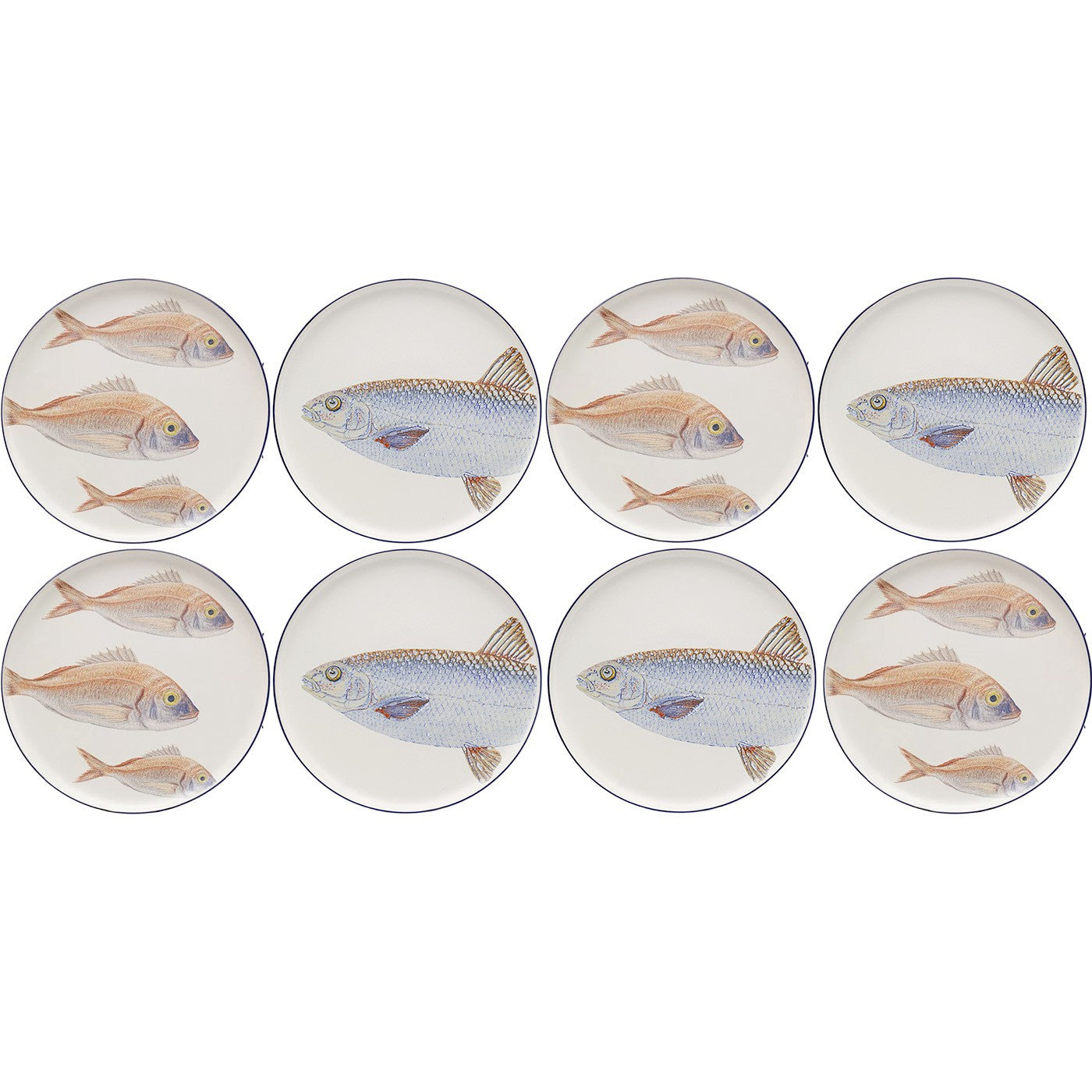 Kare Design Borden vissen Ø27cm (8/set)
